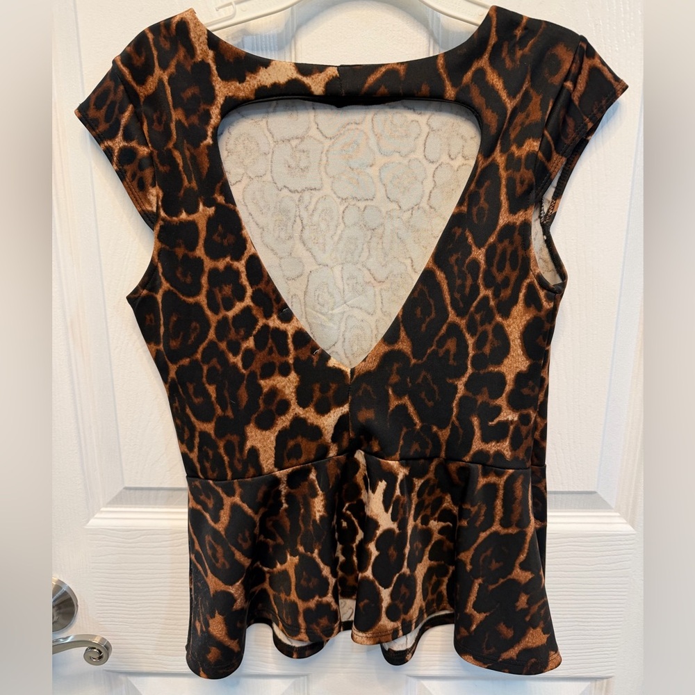 Cheetah peplum top